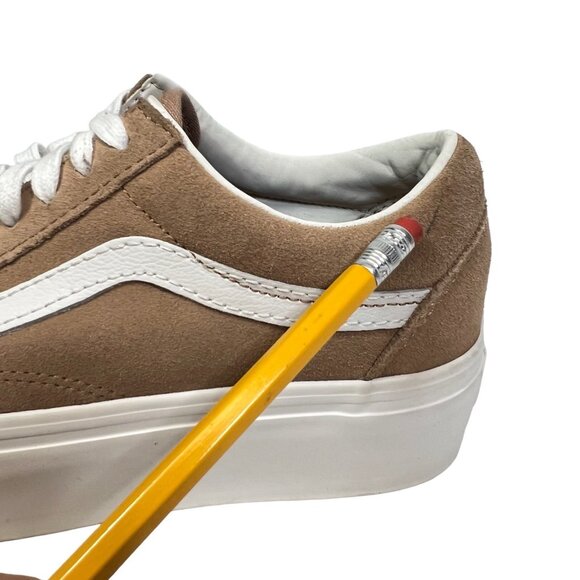 Vans Old Skool Womens sz 6 Stackform Wedge Burro Tan Brown Suede Skate Sneakers - Picture 9 of 10